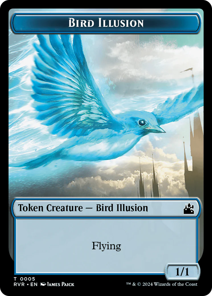 Bird // Bird Illusion Double-Sided Token [Ravnica Remastered Tokens] - Image 2
