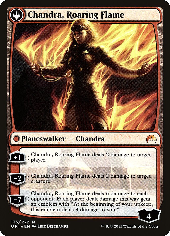 Chandra, Fire of Kaladesh // Chandra, Roaring Flame [Magic Origins Prerelease Promos] - Image 2