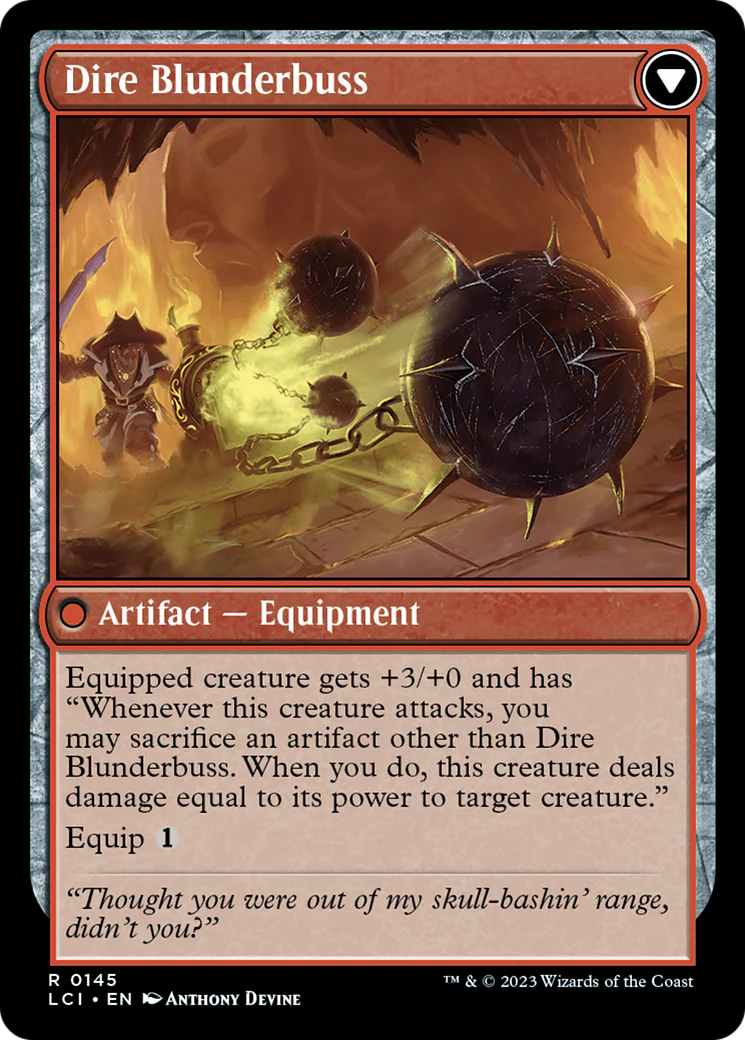 Dire Flail // Dire Blunderbuss [The Lost Caverns of Ixalan Prerelease Cards] - Image 2