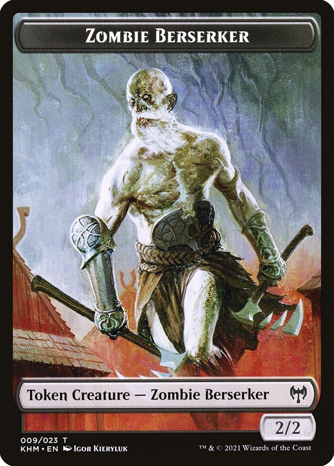 Elf Warrior // Zombie Berserker Double-Sided Token [Kaldheim Tokens] - Image 2