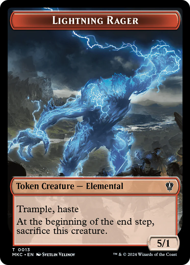 Gold // Lightning Rager Double-Sided Token [Murders at Karlov Manor Commander Tokens] - Image 2