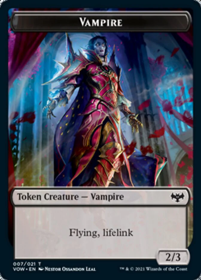 Human (001) // Vampire (007) Double-Sided Token [Innistrad: Crimson Vow Tokens] - Image 2