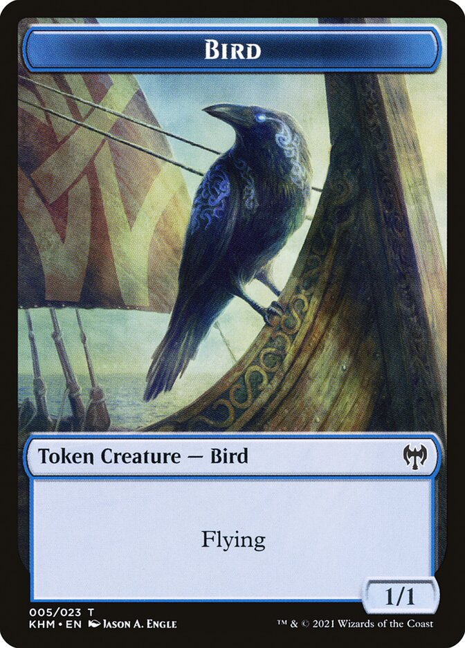 Human Warrior // Bird Double-Sided Token [Kaldheim Tokens] - Image 2