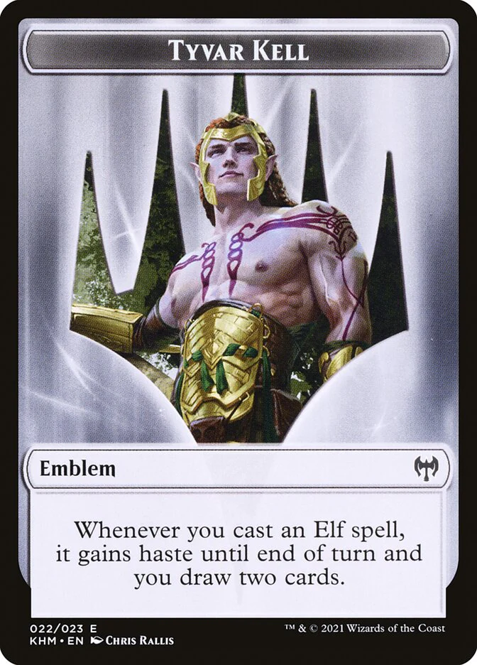 Human Warrior // Tyvar Kell Emblem Double-Sided Token [Kaldheim Tokens] - Image 2