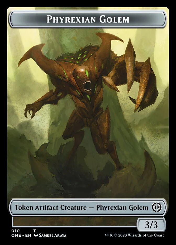 Phyrexian Mite (011) // Phyrexian Golem Double-Sided Token [Phyrexia: All Will Be One Tokens] - Image 2