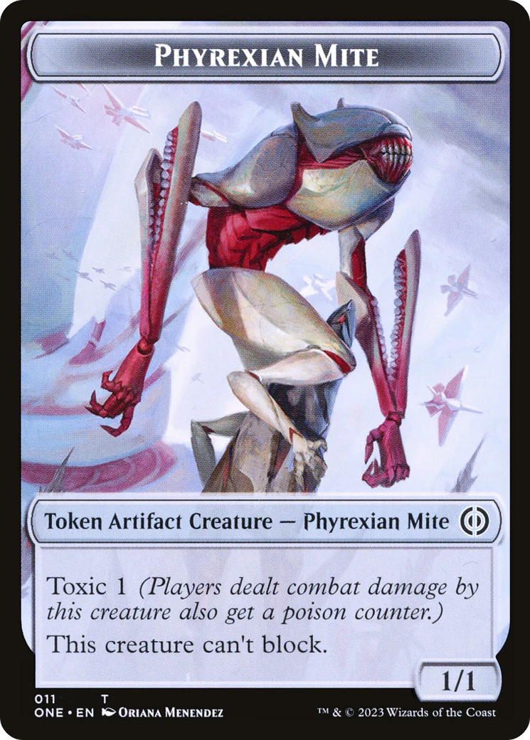 Phyrexian Mite (011) // Phyrexian Horror (004) Double-Sided Token [Phyrexia: All Will Be One Tokens] - Image 3