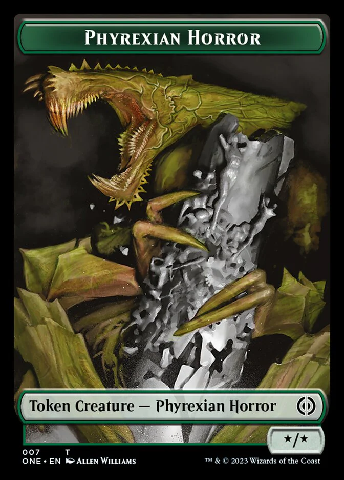 Phyrexian Mite (011) // Phyrexian Horror (007) Double-Sided Token [Phyrexia: All Will Be One Tokens] - Image 4