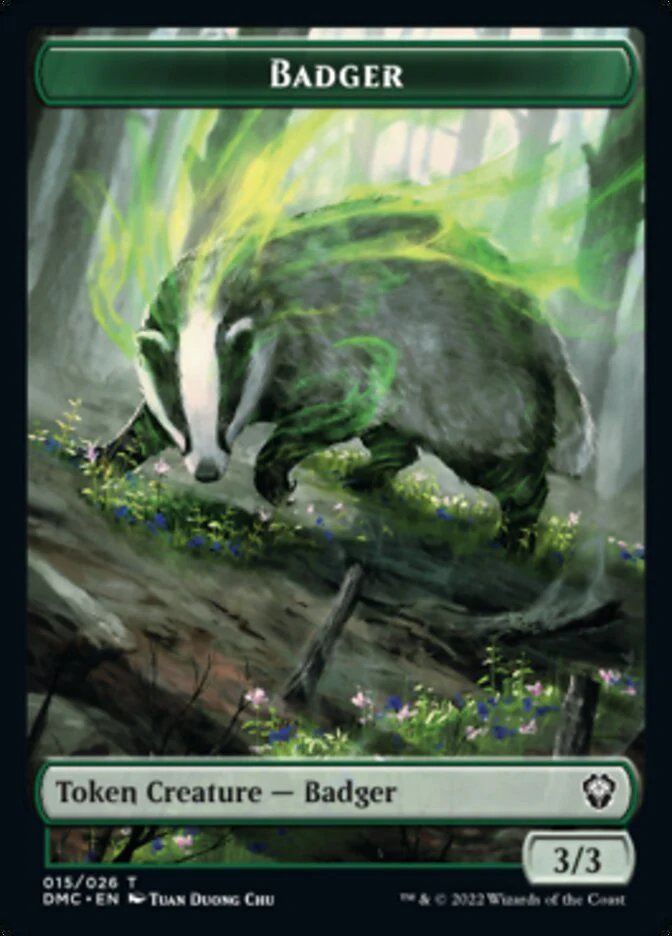 Saproling // Badger Double-Sided Token [Dominaria United Tokens] - Image 2