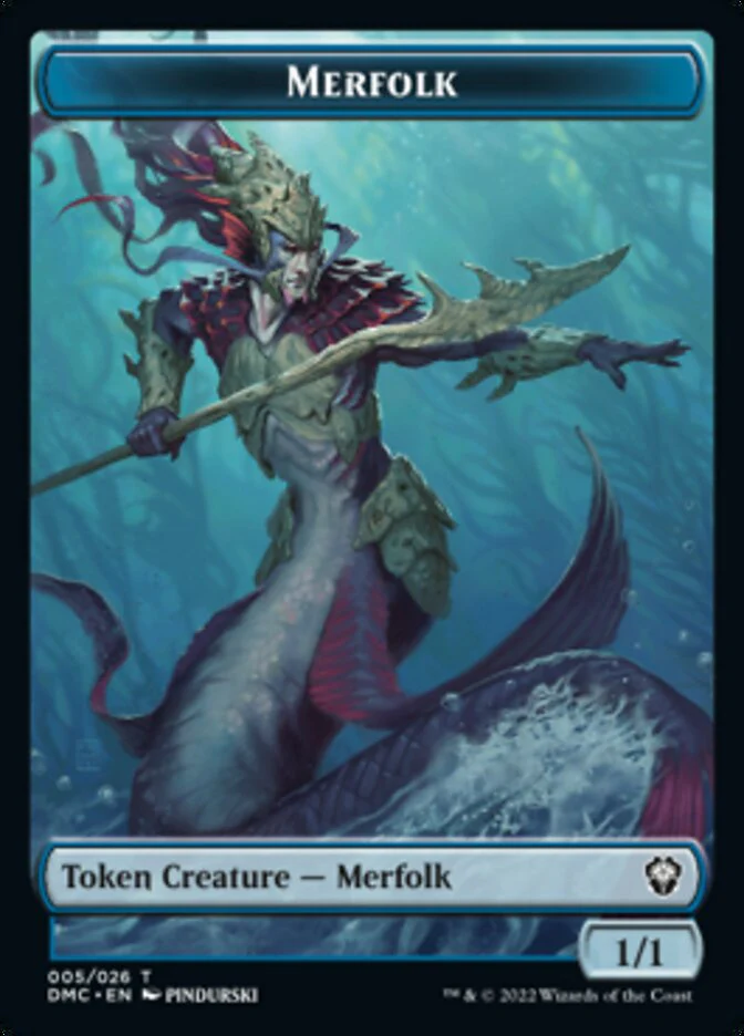 Saproling // Merfolk Double-Sided Token [Dominaria United Tokens] - Image 2