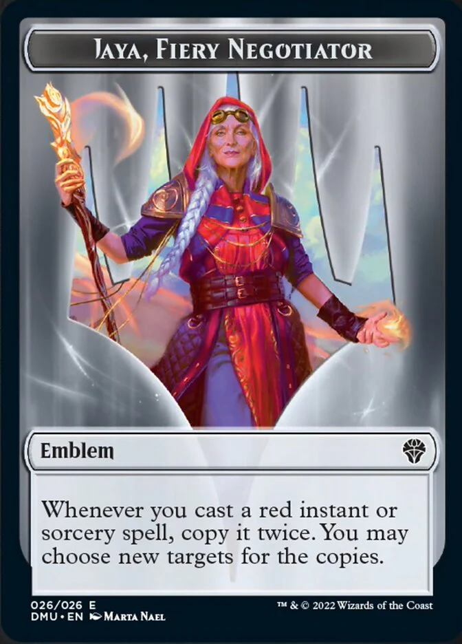 Soldier // Jaya, Fiery Negotiator Emblem Double-Sided Token [Dominaria United Tokens] - Image 2