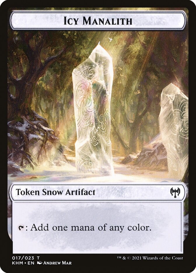 Treasure // Icy Manalith Double-Sided Token [Kaldheim Tokens] - Image 2