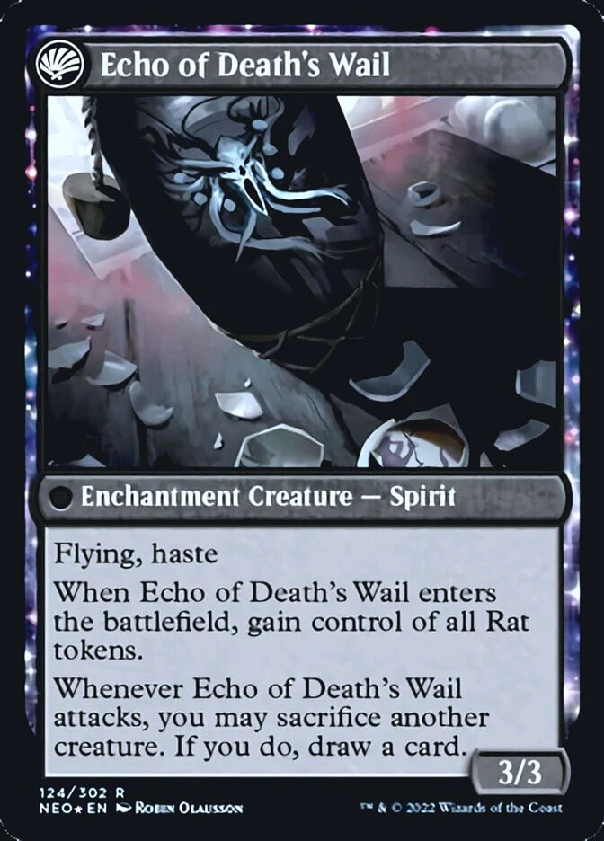 Tribute to Horobi // Echo of Death's Wail [Kamigawa: Neon Dynasty Prerelease Promos] - Image 2