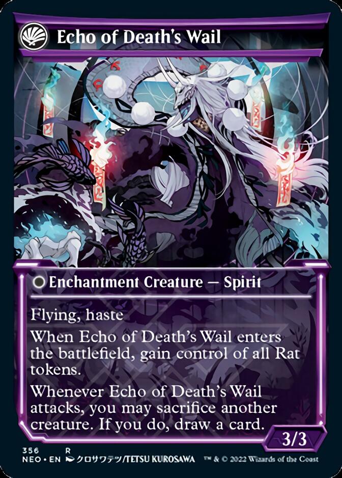 Tribute to Horobi // Echo of Death's Wail (Showcase Soft Glow) [Kamigawa: Neon Dynasty] - Image 2