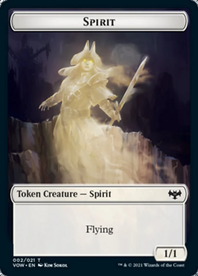 Wolf (011) // Spirit (002) Double-Sided Token [Innistrad: Crimson Vow Tokens] - Image 2