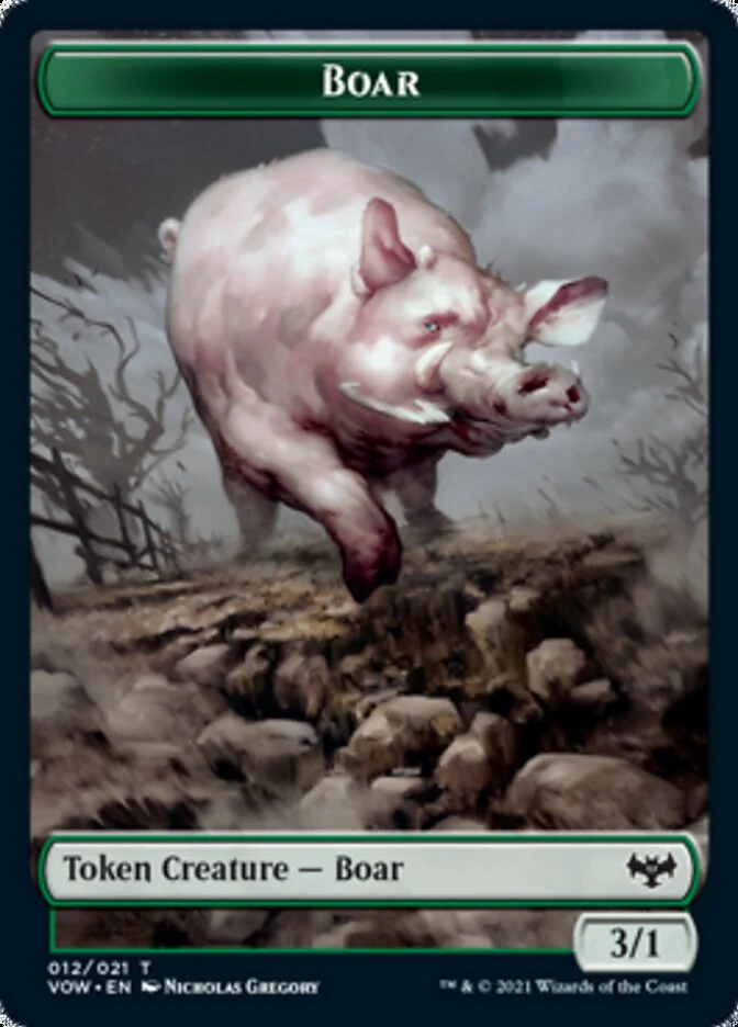 Zombie (008) // Boar Double-Sided Token [Innistrad: Crimson Vow Tokens] - Image 2